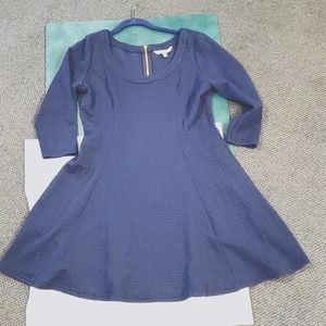 Southern Tide Navy Fit Flare Textured Dress L